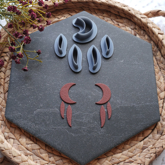 Crescent Moon Feather Dreamcatcher Clay Cutter